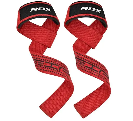 Лямки для тяги RDX S4 Gym Cotton Gel Straps Red Plus (WAC-S4R+) - фото 2