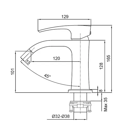 Змішувач для раковини Koer KB-12007-01 (KR3442) - фото 2