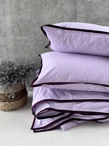 Комплект постільної білизни сімейний 2 х 155х215 см см варена бавовна White Dream Ліловий  (2003/3) - фото 2