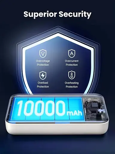 Магнитный Magsafe Повербанк Ugreen PB561 10000mAh 20W с беспроводной магнитной зарядкой для iPhone бежевый - фото 7