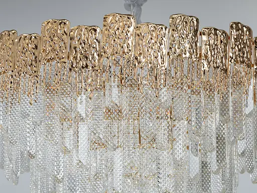 Ексклюзивна, елітна, сучасна кришталева люстра на 18 ламп, золото - фото 4