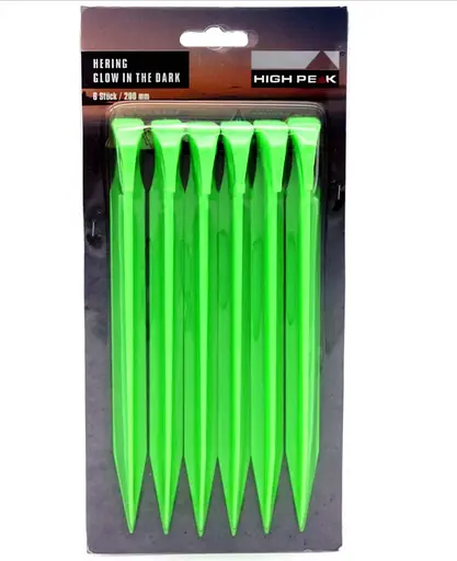 Кілочки High Peak Glow in the Dark ABS Peg 20 см 6 шт. Luminous Green (42202) 929003 - фото 1