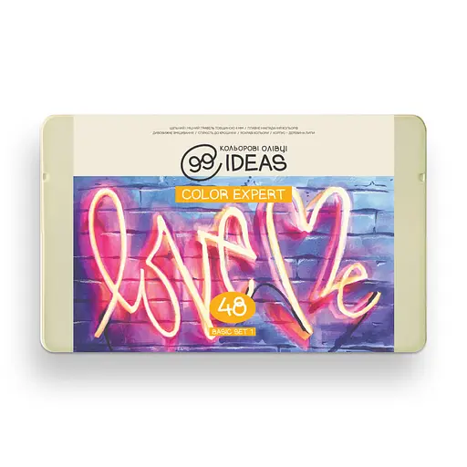 Набор цветных карандашей 99IDEAS "Color Expert" 48 цветов, Basic Set 1, металлическая коробка, 99CE-48BAS1