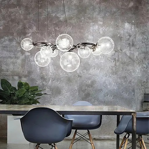 Черная люстра Gorizia на 9 прозрачных плафонов Ст. SG 44/9 BK+CL | Line F - фото 1