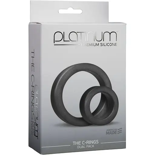 Набір ерекційних кілець Doc Johnson Platinum Premium silicone - The C-Rings - Charcoal - фото 2