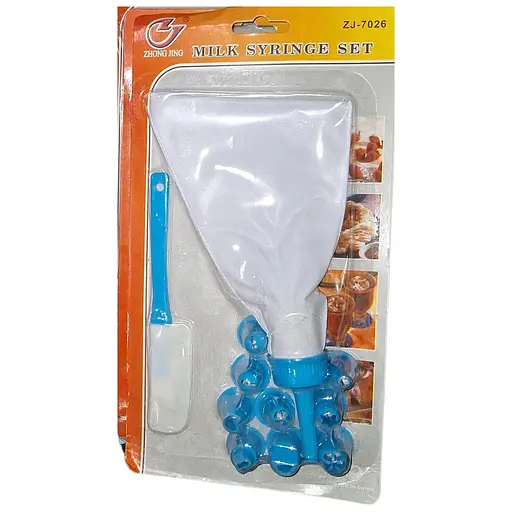 Набор кондитерский (шпатель, мешок силиконовый многоразовый и 9 насадок), Kitchen Master Голубой 86328 - фото 2