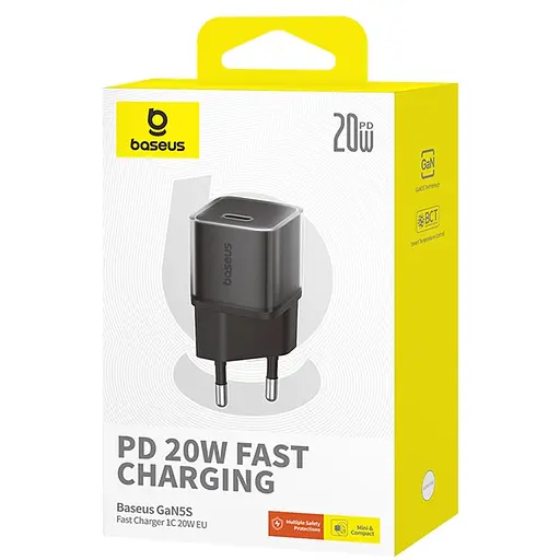 МЗП Baseus GaN5S OS 20W (1USB-C) (P10162503) Cluster Black - фото 3