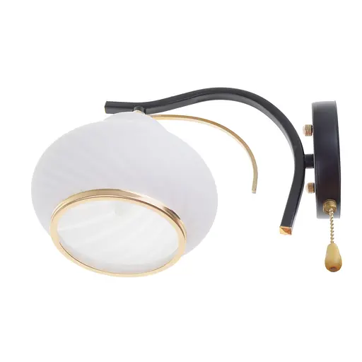 Бра Brille LK-712W/1 E27 BK+FG зі шнуровим вимикачем чорне - фото 5