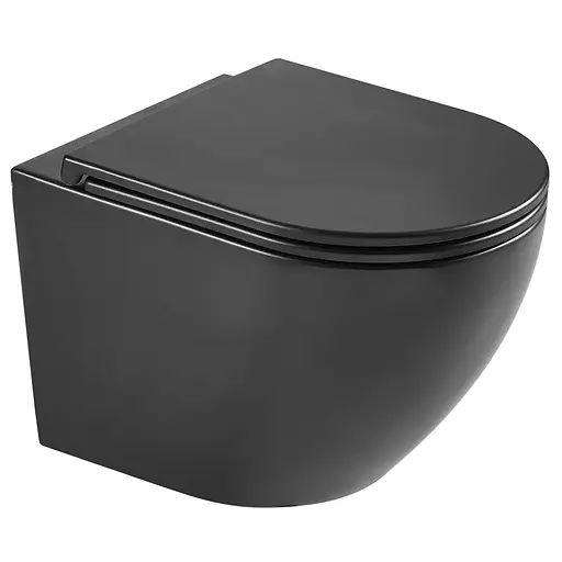 Унитаз подвесной Mixxus Premium Ellipse-0303-T3 Black 520x365x360 мм, система смыва Tornado 3.0 MP6591, Черный матовый - фото 1