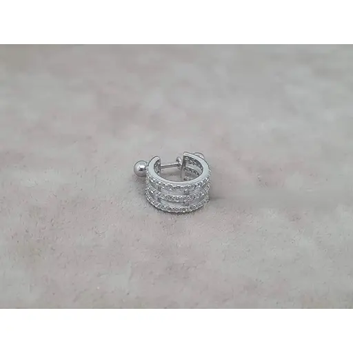 Серебряная серьга кольцо для пирсинга хеликса Ирий со штангой. 40081ШТ - фото 4