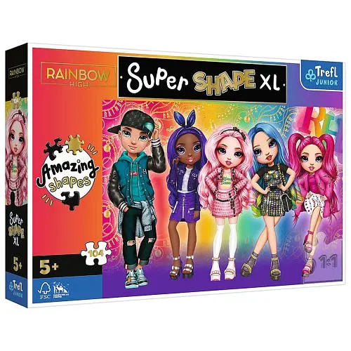 Пазли "Супер форми" - "Рейнбоу Хай" 104 елмента XL 50015 Trefl, в коробці (5900511500158) - фото 1
