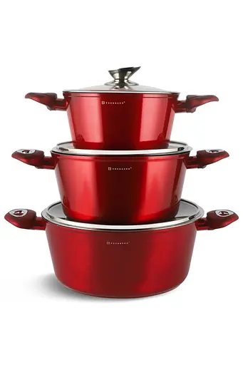 Набор кастрюль Edenberg EB-7421 8 предметов красный - фото 3