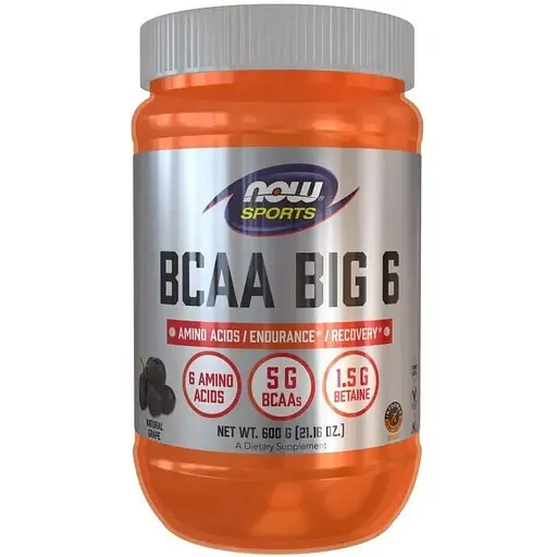 Аминокислота NOW BCAA Big 6 Powder, 600 грамм - Виноград - Срок 12.25