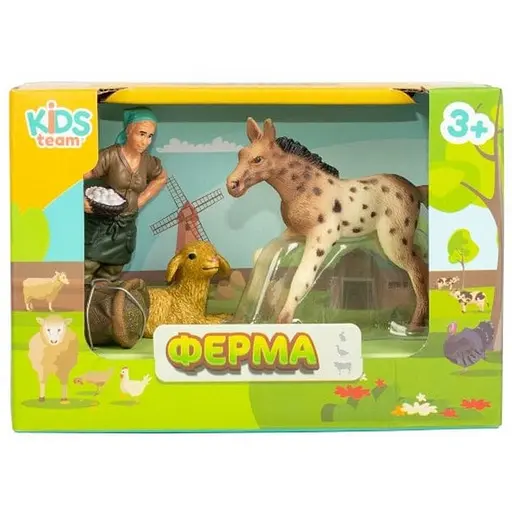 Детский игрушечный набор Ферма Kids Team Q9899-T1_4 лошадка, овца, фермерша - фото 1