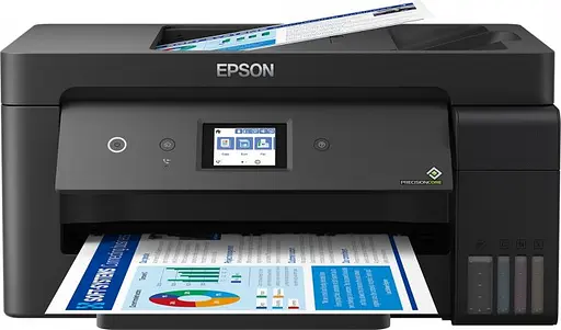 Epson МФУ ink color A3 EcoTank L14150 38_24 ppm Fax ADF Duplex USB Ethernet Wi-Fi 4 inks Black Pigment - фото 1