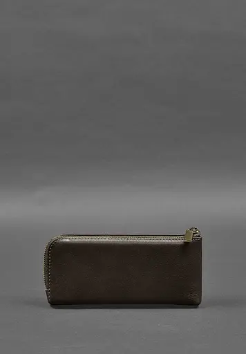 Кожаный портмоне-купюрник на молнии 14.0 темно-коричневый - фото 7