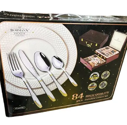 Набор столовых приборов Bohmann BP-A84-GM на 12 персон с позолотой 84 предмета - фото 3