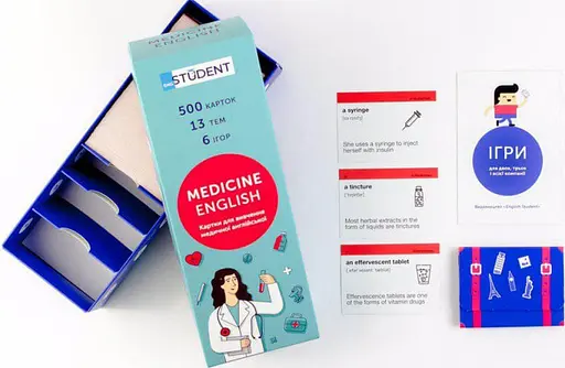 Настільна гра English Student Картки для вивчення медичної англійської мови English Student Medical English (укр.) (59123251) - фото 3