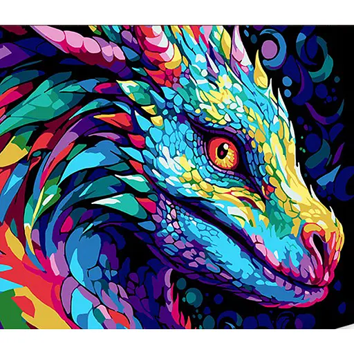 Картина по номерам Strateg Яркий образ дракона на черном фоне 30х40 см - фото 1