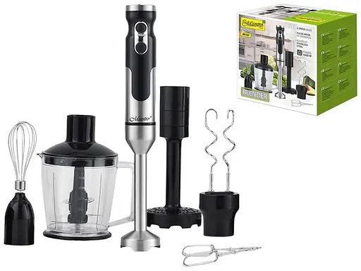 Блендер Maestro MR-567 для смузі, коктейлів і пюре ножі з нержавіючої сталі 1000 Вт Чорний - фото 2