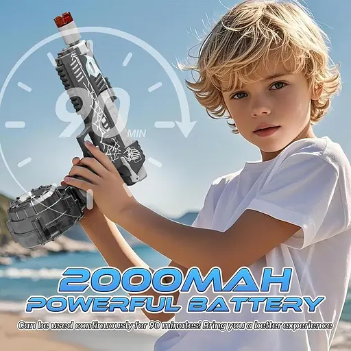 Электрический водяной пистолет для брызг для взрослых и детей с большим радиусом действия до 26 футов - фото 5