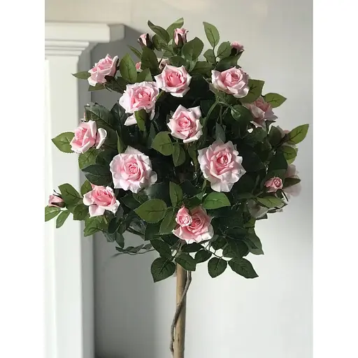 Троянда штучна висока на штамбі 120 см у горщику ніжно-рожева - фото 9
