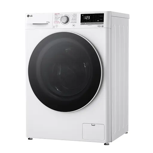 Стирально-сушильная машина LG фронтальная 9(5) кг 1200 А 48 см дисплей пара инвертор белый - фото 4