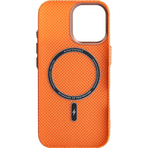 Чехол ArmorStandart LikeCarbon2 SE MagCase для Apple iPhone 17 Kevlar Orange Rose Gold (ARM89167) [156299] - фото 2