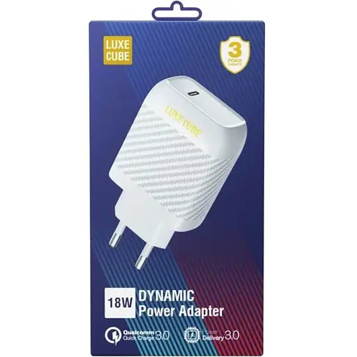 Мережевий зарядний пристрій Luxe Cube Dynamic 18W White (4446689880643) - фото 2