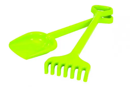 Игрушечная лопатка с грабельками "Гулливер" 1424TXK, длина 50 см Зеленый