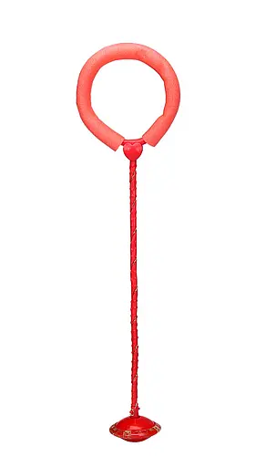 Скакалка з коліском SR19002 на одну ногу, світло, 5 кольорів, размір іграшки – 63 см (6945678412318) червоний - фото 1