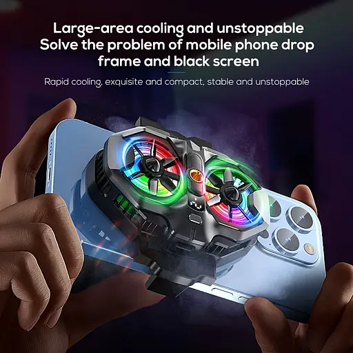 Кулер з екраном активне охолодження для телефону / планшета Memo DL21 шириною до 90,5 мм Black (18507) - фото 6