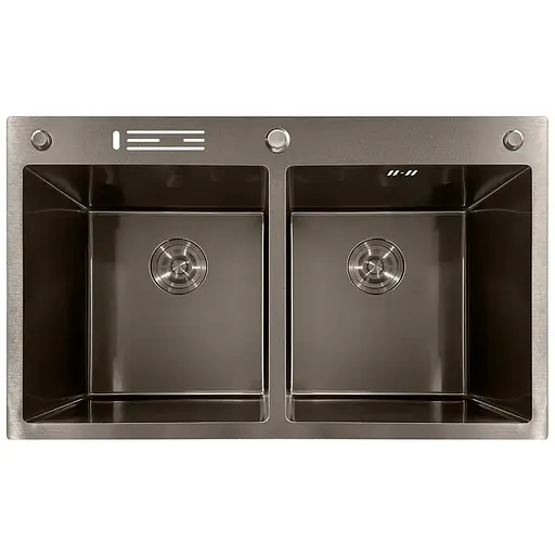 Кухонна мийка з нержавіючої сталі Mixxus MH8350-DK Nano-Black MI7053, Графит - фото 1