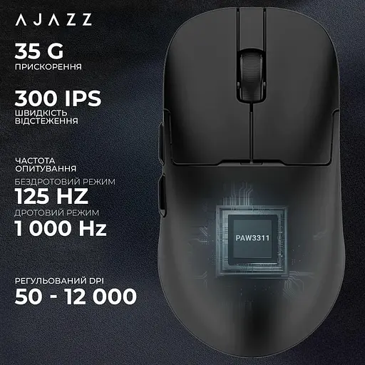 Миша Ajazz AJ159P MC Black Charging Dock (AJ159P-MC-B) - фото 12