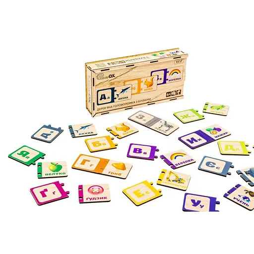 Деревянная детская головоломка с буквами PuzzleOK Puz-22335 - фото 2