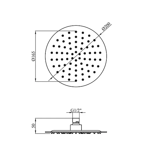 Верхній душ Kroner KRP Edelstahl Klassisch - ESG720-20, Никель - фото 2