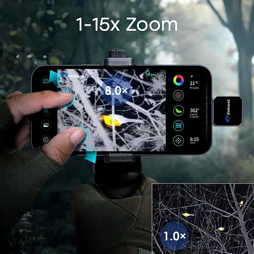 Тепловизор для смартфона на Android Xinfrared XH15 + держатель / экран / дальномер (90-00033) - фото 11