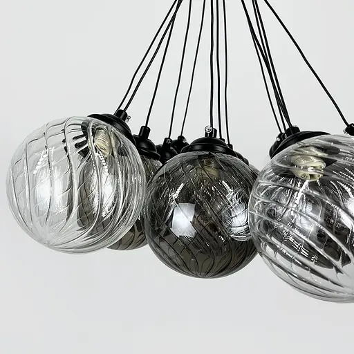 Люстра-пучок на 13 плафонів графіт+прозорий Ø 50 см | Line F | Арт. 1034/13 BK - фото 4