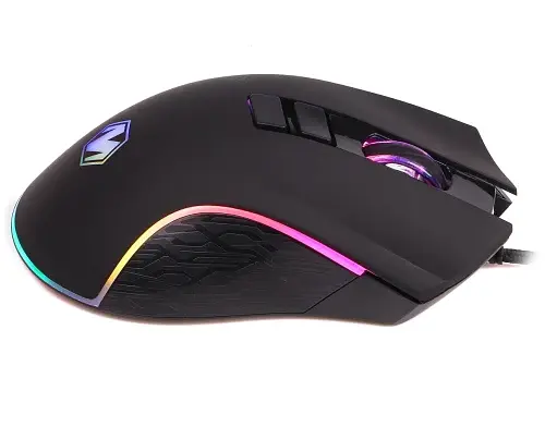 Миша Maxxter McG-7B-I725, Black, USB, оптична (сенсор Instant A725F+D26), 800 - 7200 dpi, 7 кнопок, RGB підсвічування, перемикачі Huano, покриття Soft Touch, 1.8 м - фото 3