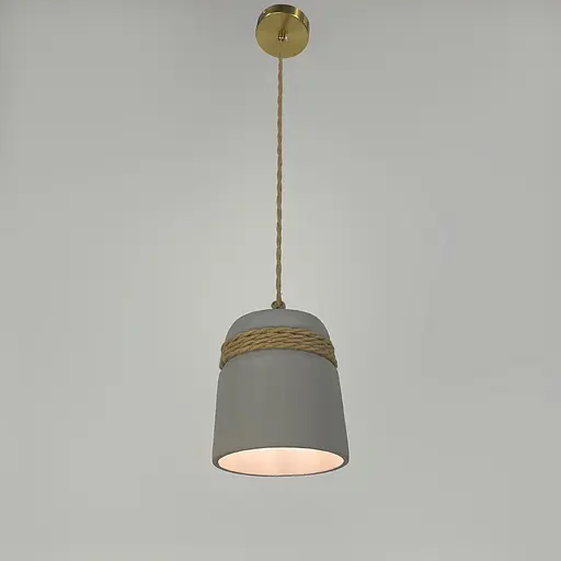 Підвіс із бетонним плафоном та латунною основою | Арт. MJ 186/1 GR+BR | Line F - фото 6