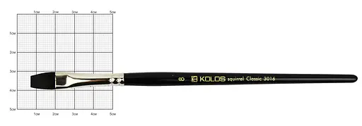 Пензель білка плоска Classic 3016 № 8 коротка ручка Kolos - фото 2