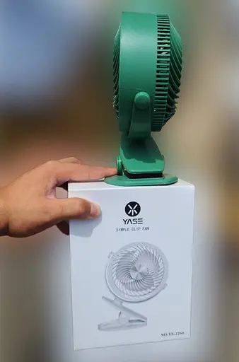 Портативный мини вентилятор YASE YS-2260 настольный прищепка работа от USB Зеленый - фото 2