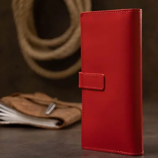 Женский кожаный портмоне Grande Pelle 9х18х1 см acs0018773 - фото 7