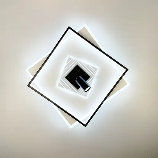 Потолочная LED люстра в черно-белом корпусе Line.F MJ 51-500*500 BK+WT - фото 8