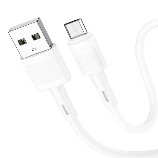 Кабель Hoco X83 USB to Micro 2.4A 1 м PVC PVC connectors белый - фото 3