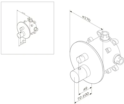 Змішувач для ванни та душу AM.PM Like з термостатом F8085500 - фото 7