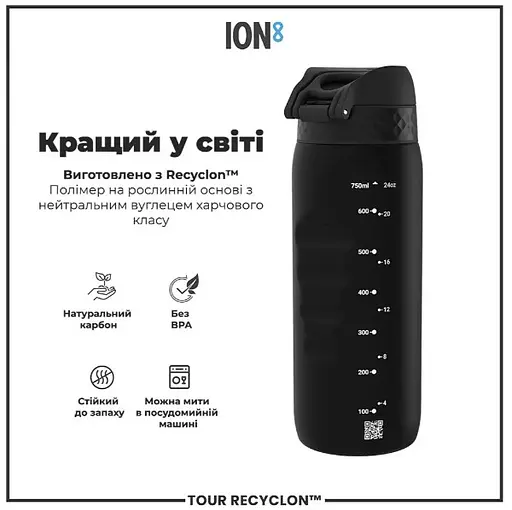 Пляшка для води ION8 750 мл (ЕКО пляшка) BPA Free Black (I8RF750BLK) - фото 6
