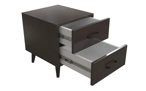 Тумба Віва 2 на конусних ніжках Ferrum-decor 41x35x40 Чорний метал ДСП Венге Магія 16 мм (FRD-106811)