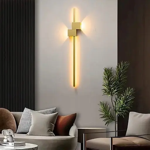 Настенный латунный светильник Сomfort в 3-х размерах Line F длина 100 см Арт. WM23 AB - фото 8