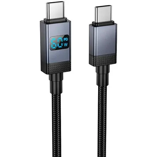 Кабель Hoco Type-C до Type-C Generic charging data cable with display X118 1 м 60W